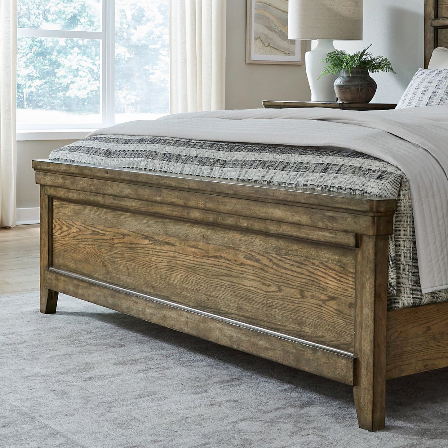 Carolina Park - Queen Panel Footboard - Amber Brown