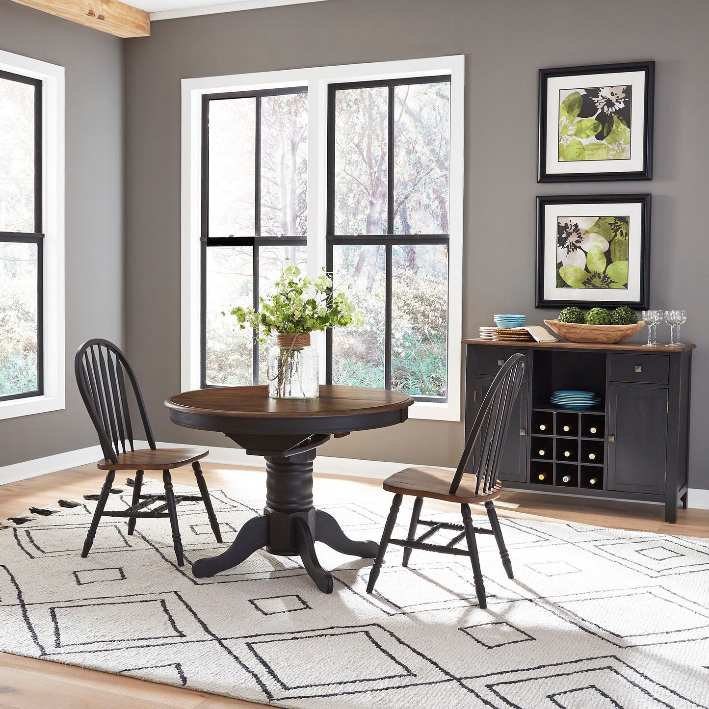 Carolina Crossing - Gathering Table Base - Black / Antique Honey