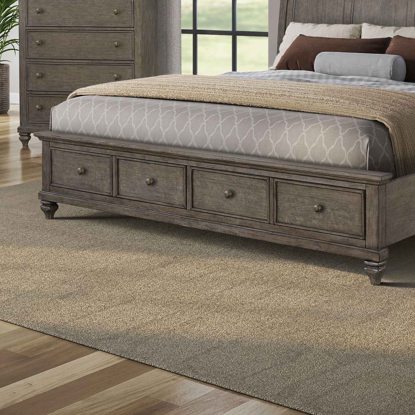 Twin Lakes - King Storage Footboard - Gray