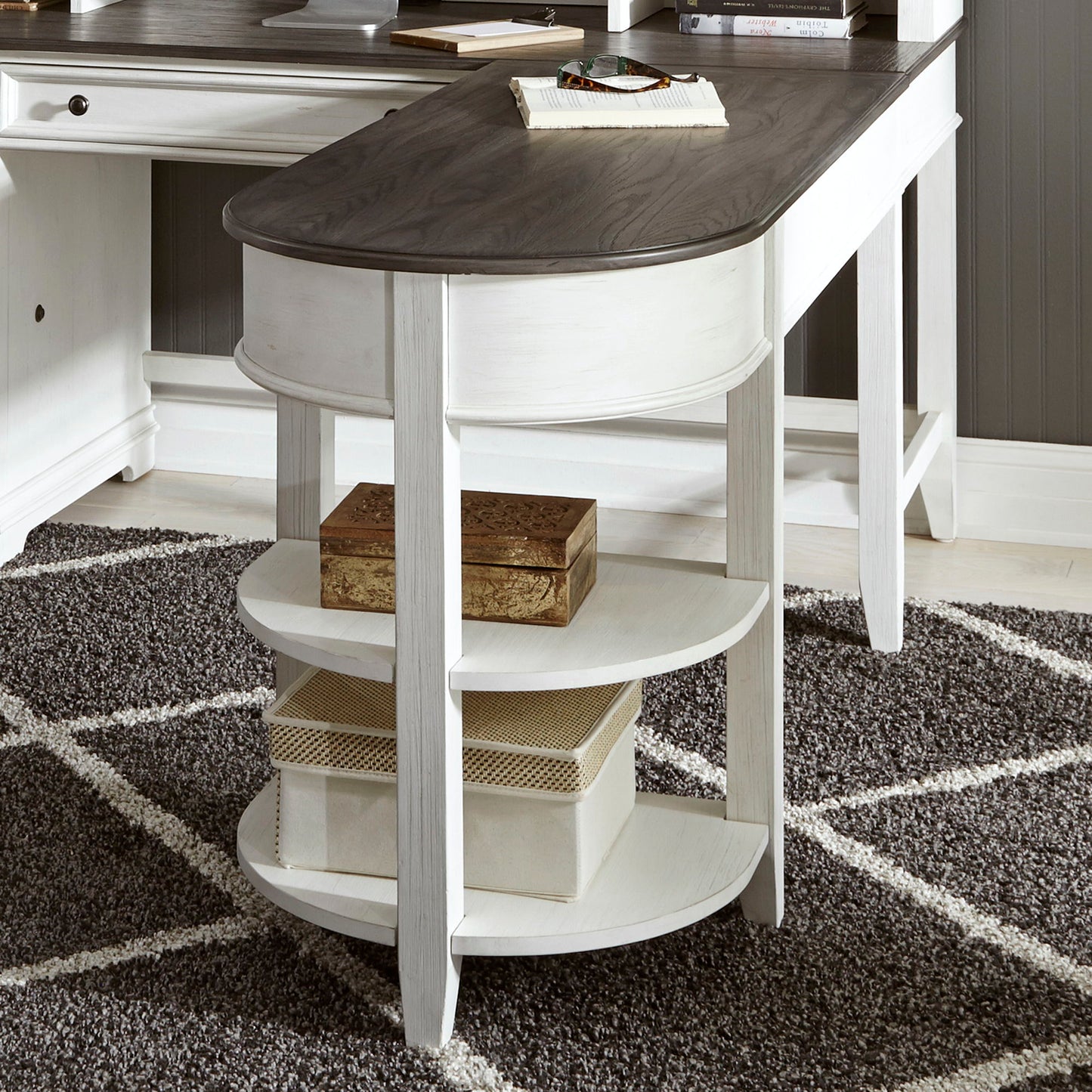 Allyson Park - L Writing Desk Base - White