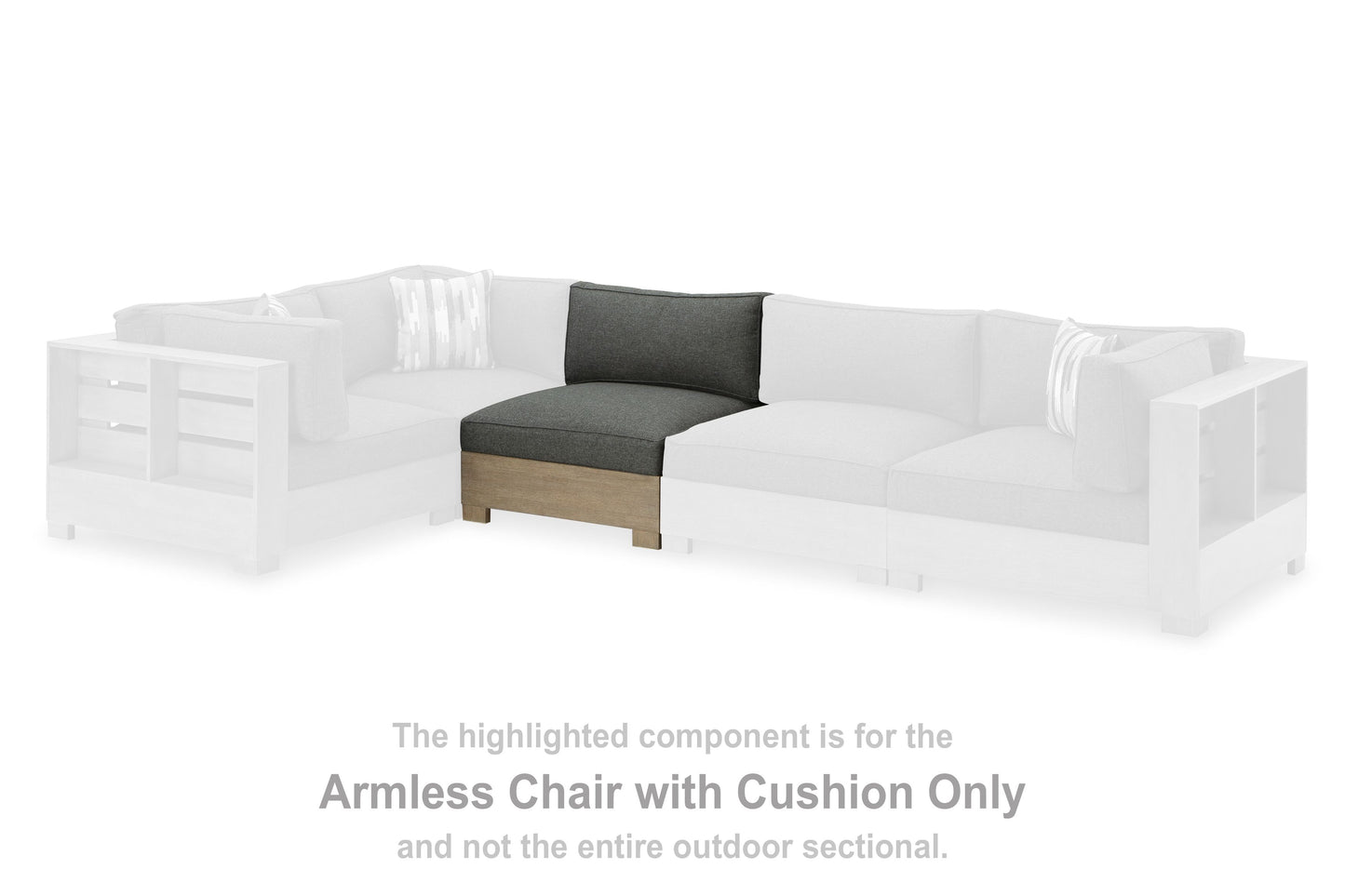 Citrine Park - Armless Chair W/Cushion - Brown