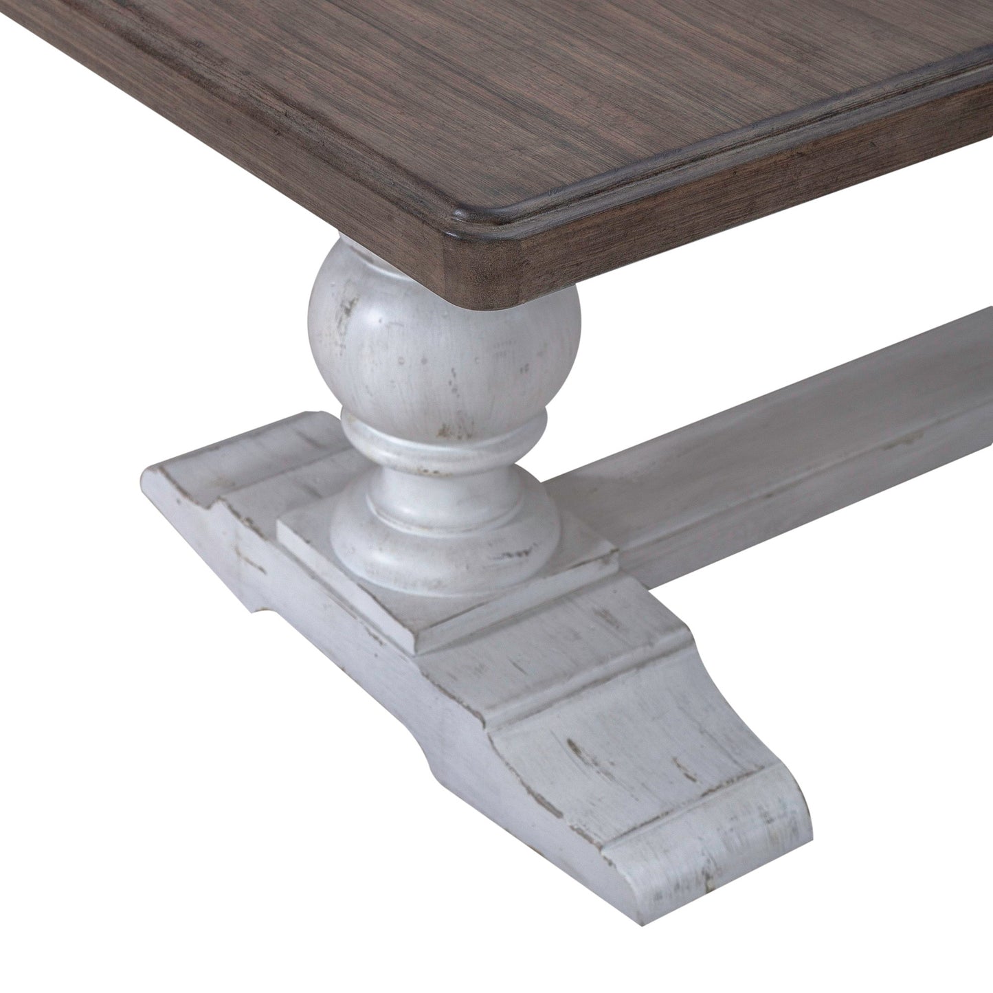 River Place - Trestle Table Base - Riverstone White & Tobacco