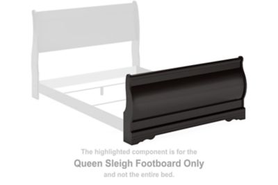 Huey Vineyard - Black - Queen Sleigh Footboard