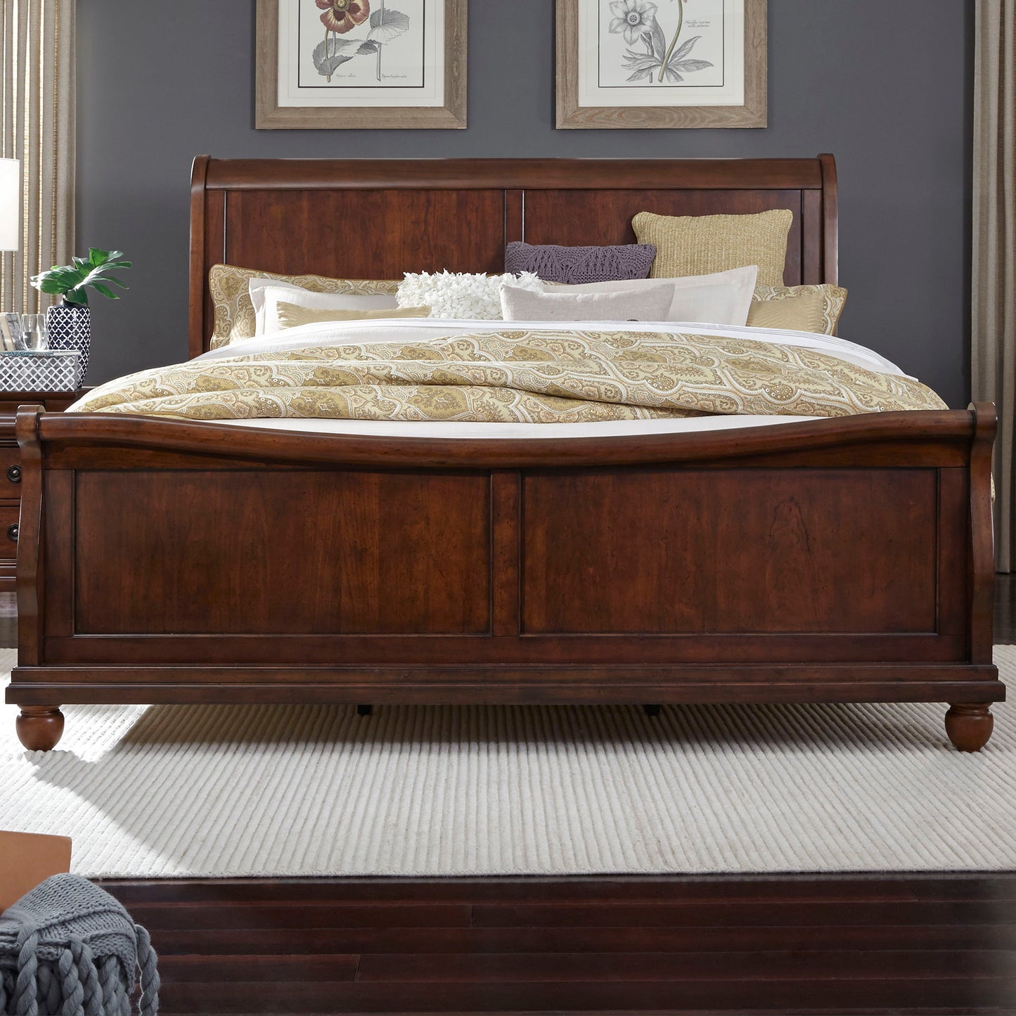 Rustic Traditions - Queen Sleigh Footboard - Dark Brown
