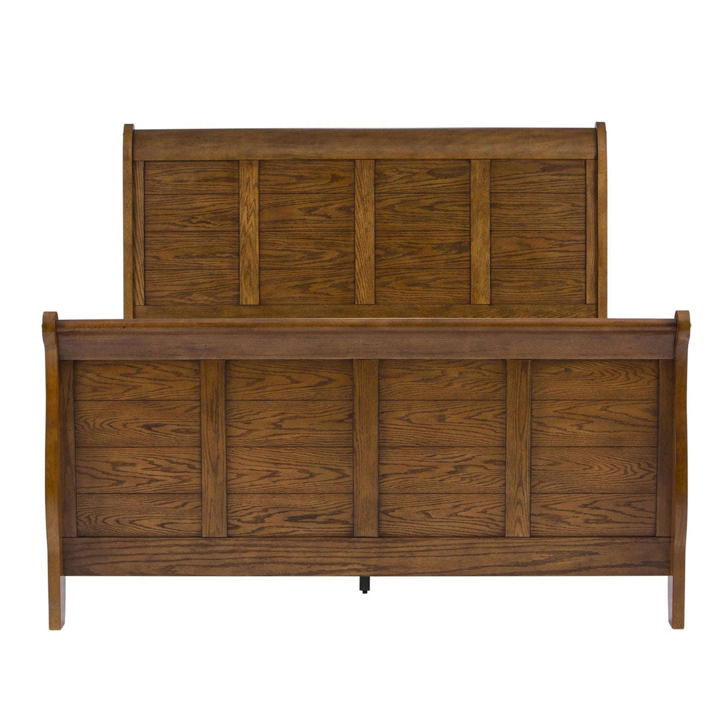 Grandpas Cabin - Queen Sleigh Headboard & Footboard - Aged Oak