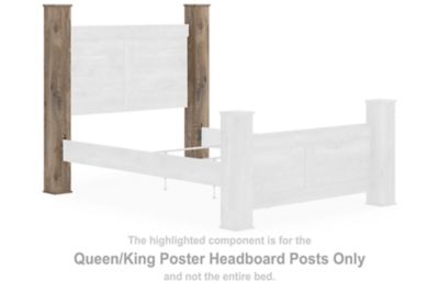 Rusticott - Queen/King Poster Headboard Posts - Brown