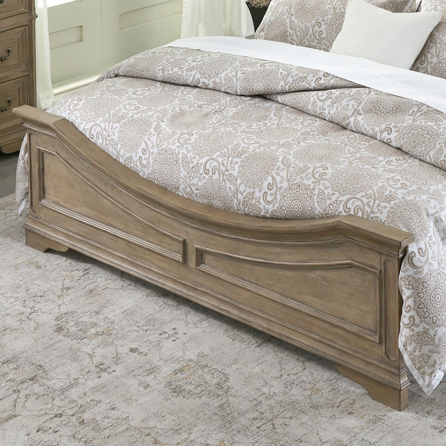 Magnolia Manor - Queen Panel Footboard - Weathered Bisque