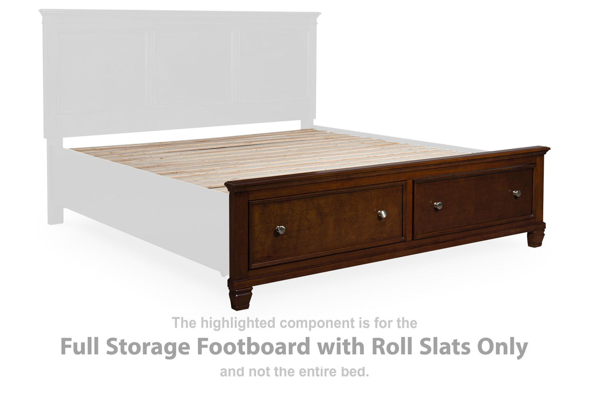 Danabrin - Full Storage Footboard With Roll Slats - Brown