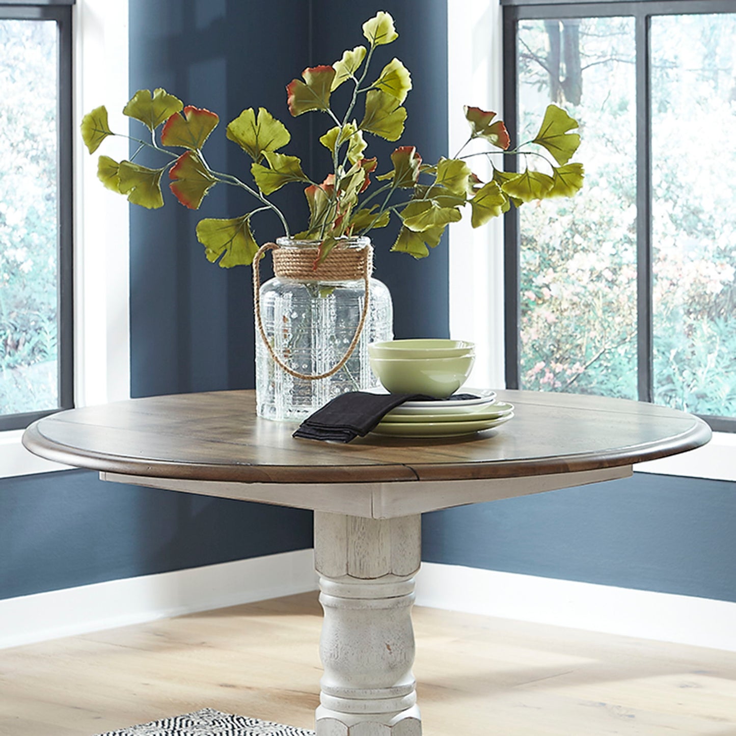 Carolina Crossing - Drop Leaf Table Top - White / Antique Honey