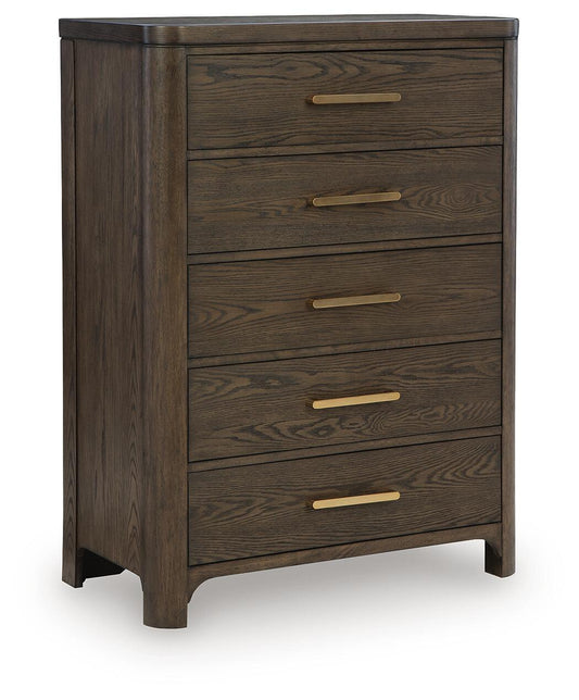 Radkin - Five Drawer Chest - Burnished Brown