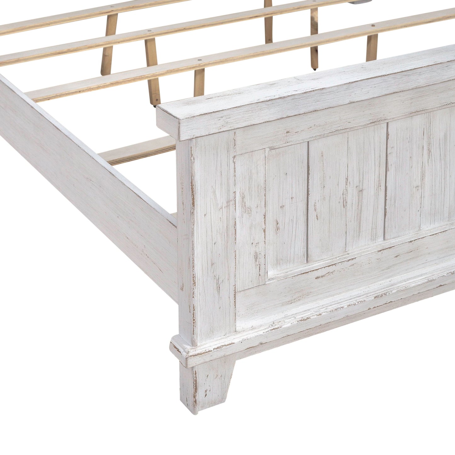 River Place - Queen Panel Footboard - Riverstone White & Tobacco