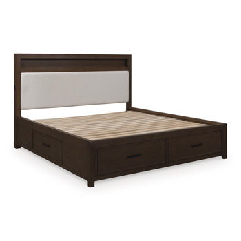 Ticanter - Queen Storage Footboard With Roll Slats - Brown