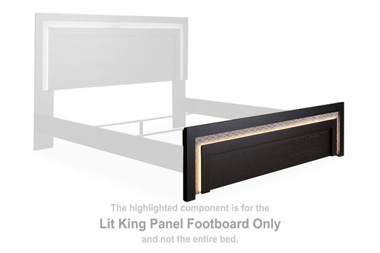 Shoralli - Lit King Panel Footboard - Black