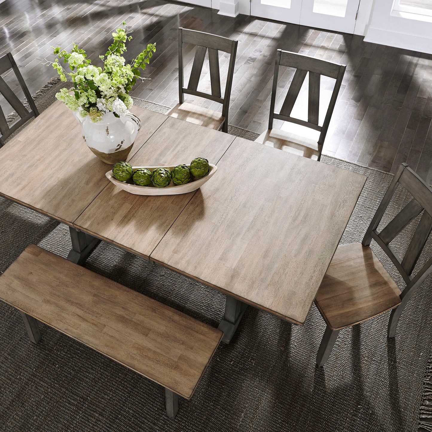 Lindsey Farm - Trestle Table Top - Gray & Sandstone