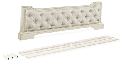 Arlendyne - Queen Upholstered Panel Footboard With Slats - Antique White