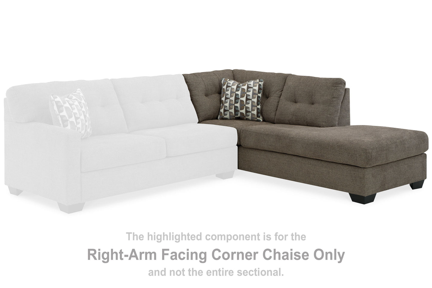 Mahoney - Raf Corner Chaise - Chocolate