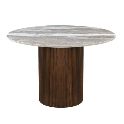 Kaleidoscope - Round Pedestal Marble Table Top - Brown