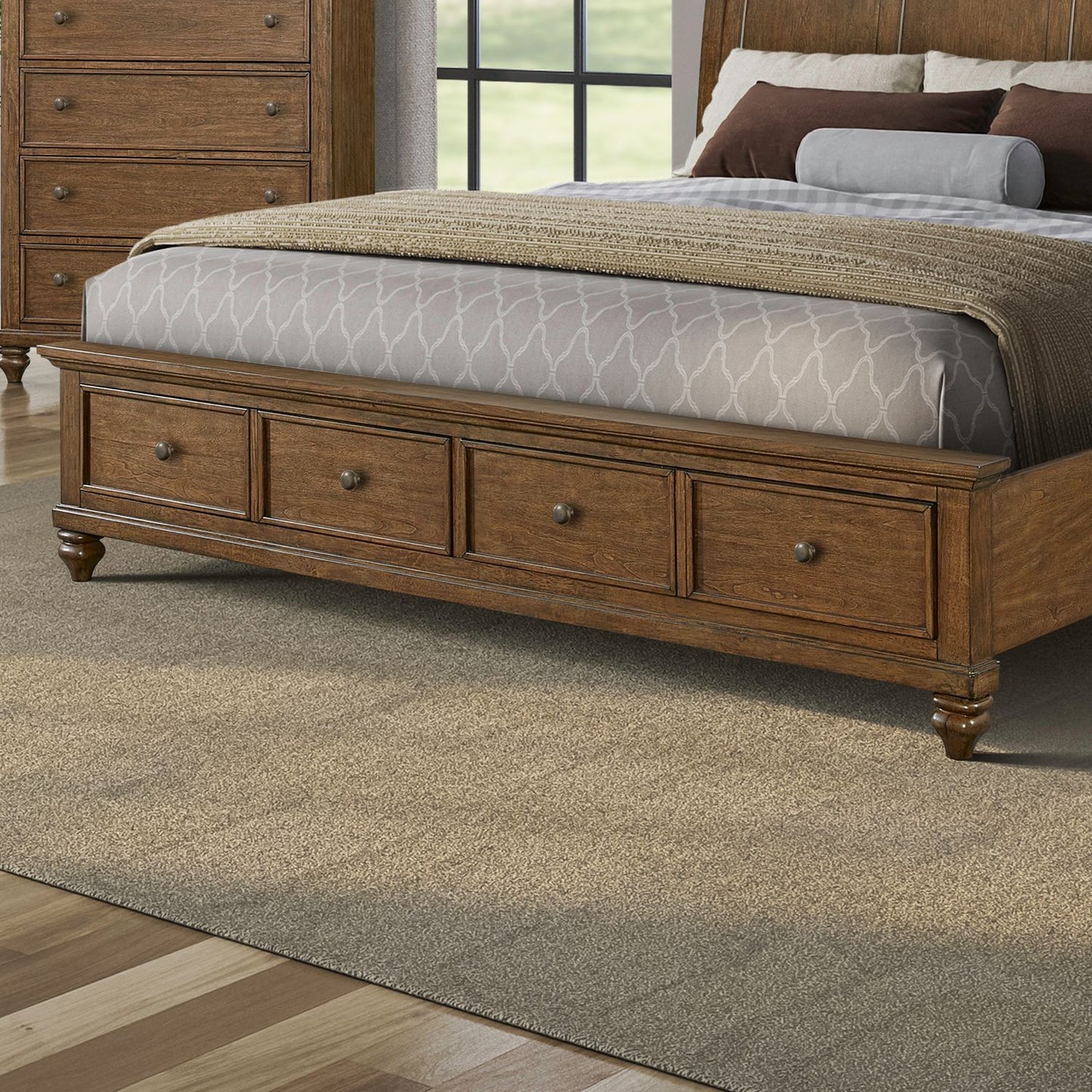 Twin Lakes - King Storage Footboard - Chestnut