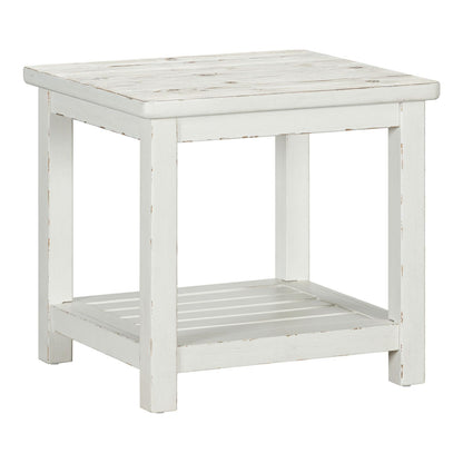 Backroads - End Table - Weathered White & Parchment Brown