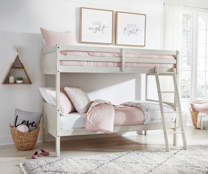 Robbinsdale - Twin/Twin Bunk Bed w/Ladder - Antique White