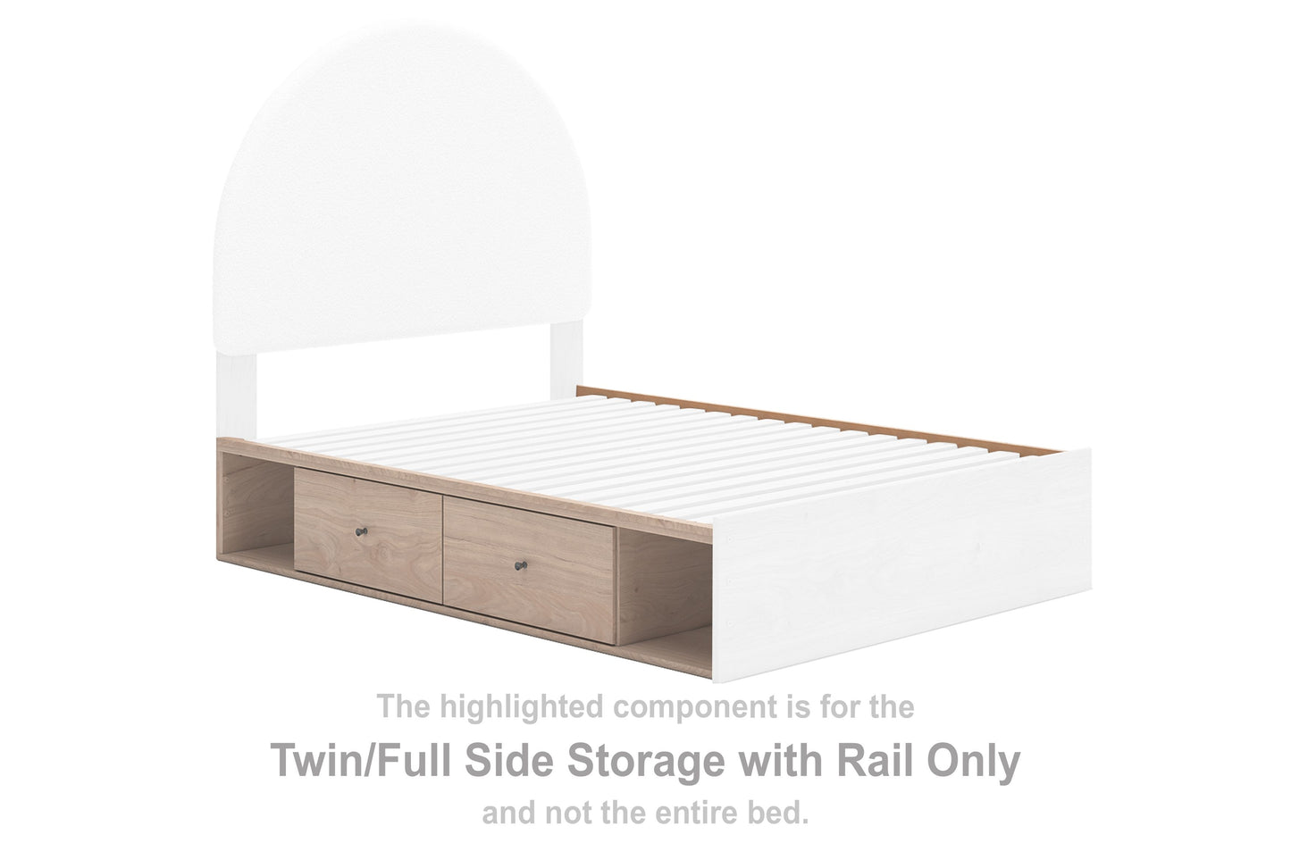 Arloster - Twin/Full Side Storage With Rail - Tan