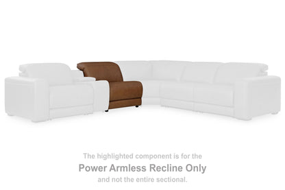 Magic Man - Power Armless Recliner With Adj Headrest - Caramel