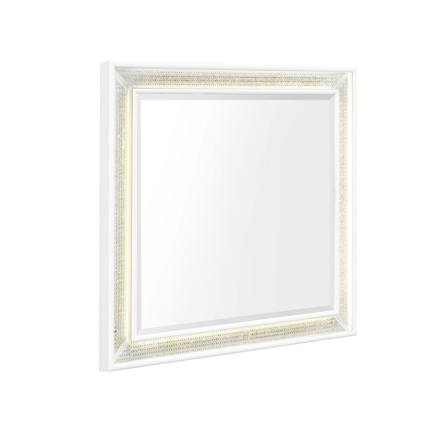 Reflections - Vanity Mirror - Pearl White & Rhinestone