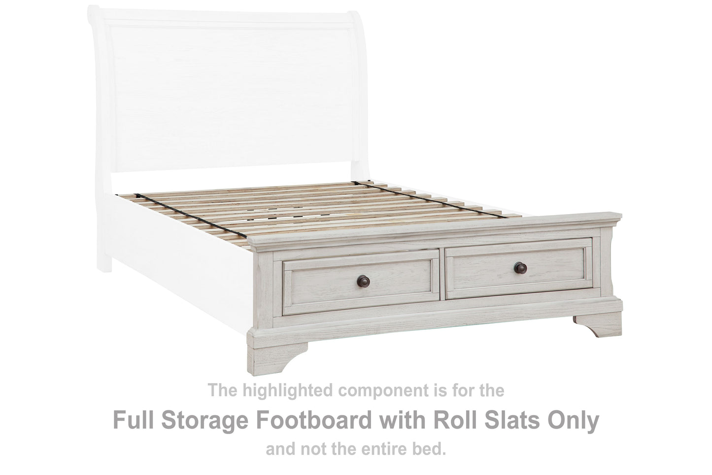 Robbinsdale - Full Storage Ftbd w/Roll Slats - Antique White