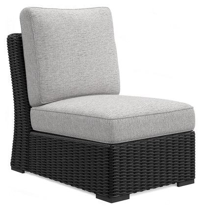 Beachcroft - 5-Piece Outdoor Sectional - Black / Light Gray