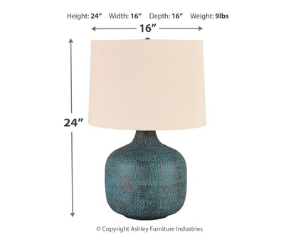 Malthace - Metal Table Lamp  - Patina