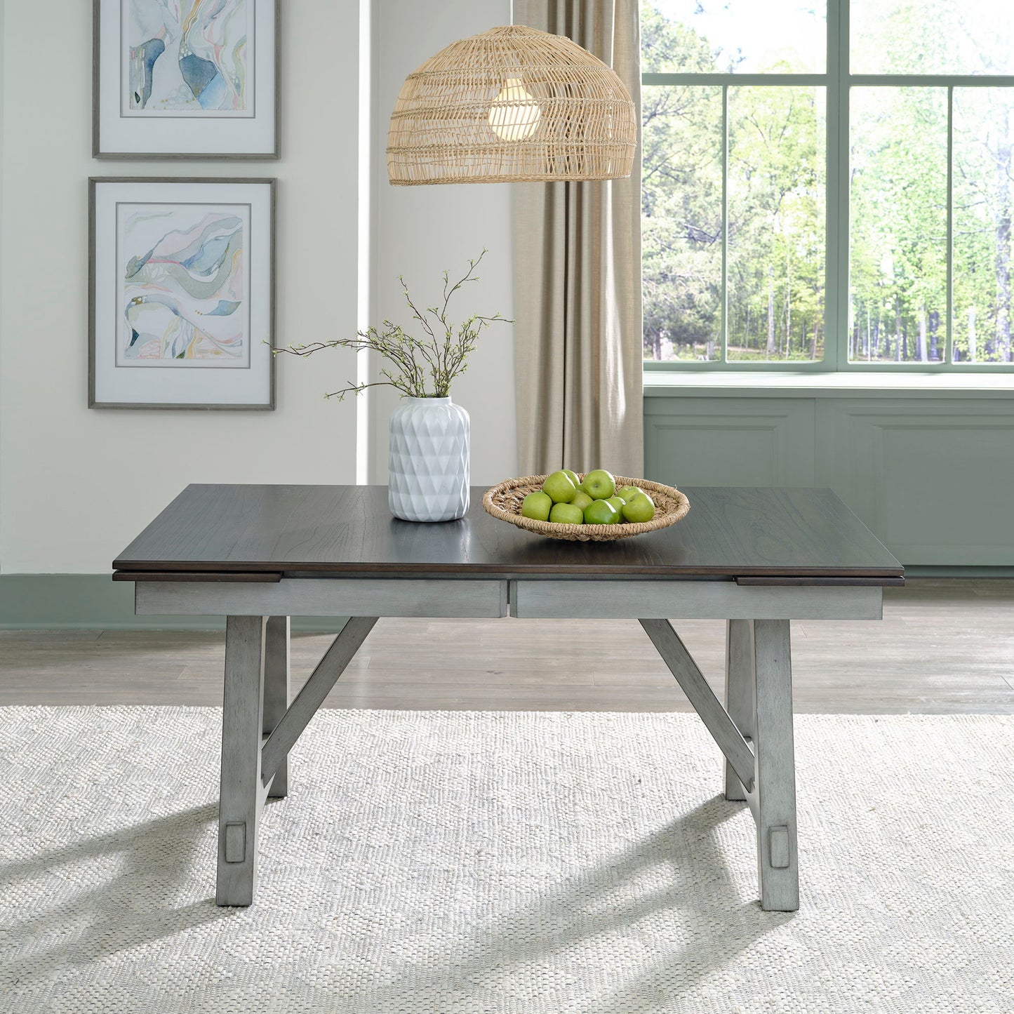 Newport - Trestle Table Base - Smokey Gray / Carbon Gray