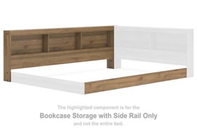 Deanlow - Bookcase Storage with Side Rail - Honey