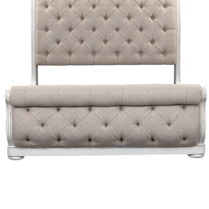 Magnolia Manor - King Upholstered Sleigh Footboard - Antique White