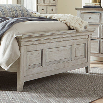 Heartland - Queen Panel Footboard - Antique White / Tobacco Tops