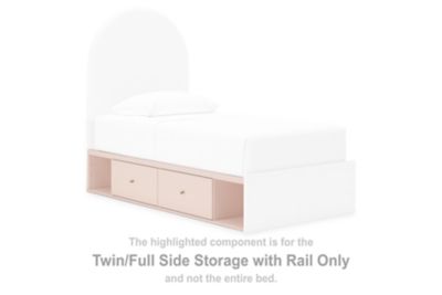 Wistenpine - Twin/Full Side Storage With Rail - Blush