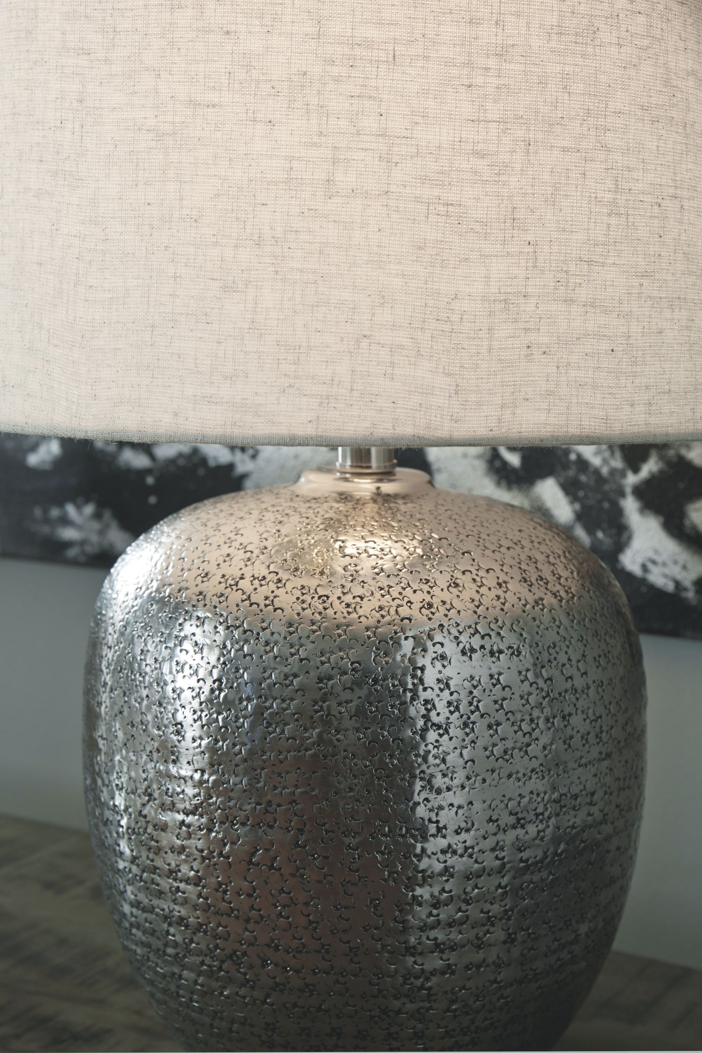 Magalie - Metal Table Lamp  - Antique Silver Finish