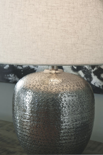 Magalie - Metal Table Lamp  - Antique Silver Finish
