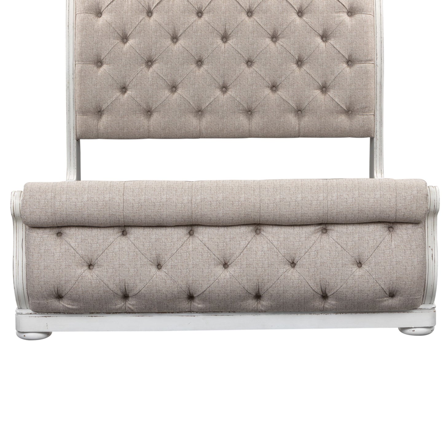 Magnolia Manor - Queen Upholstered Sleigh Footboard - Antique White