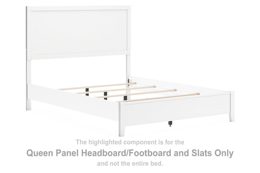 Binterglen - Queen Panel Panel Headboard/Footboard and Slats - White
