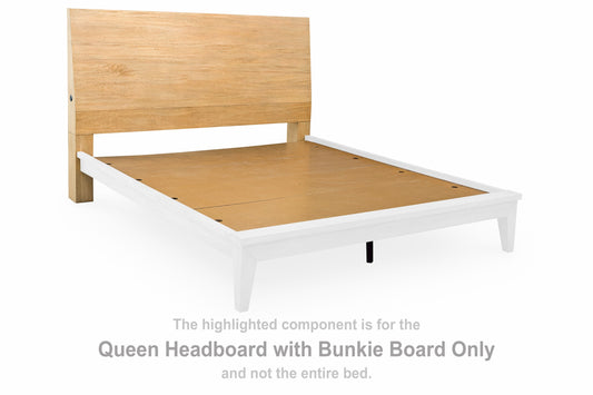Sherbana - Queen Headboard With Bunkie Board - Light Brown