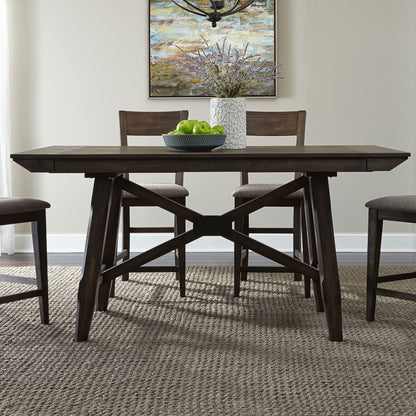 Double Bridge - Gathering Table Base - Dark Chestnut