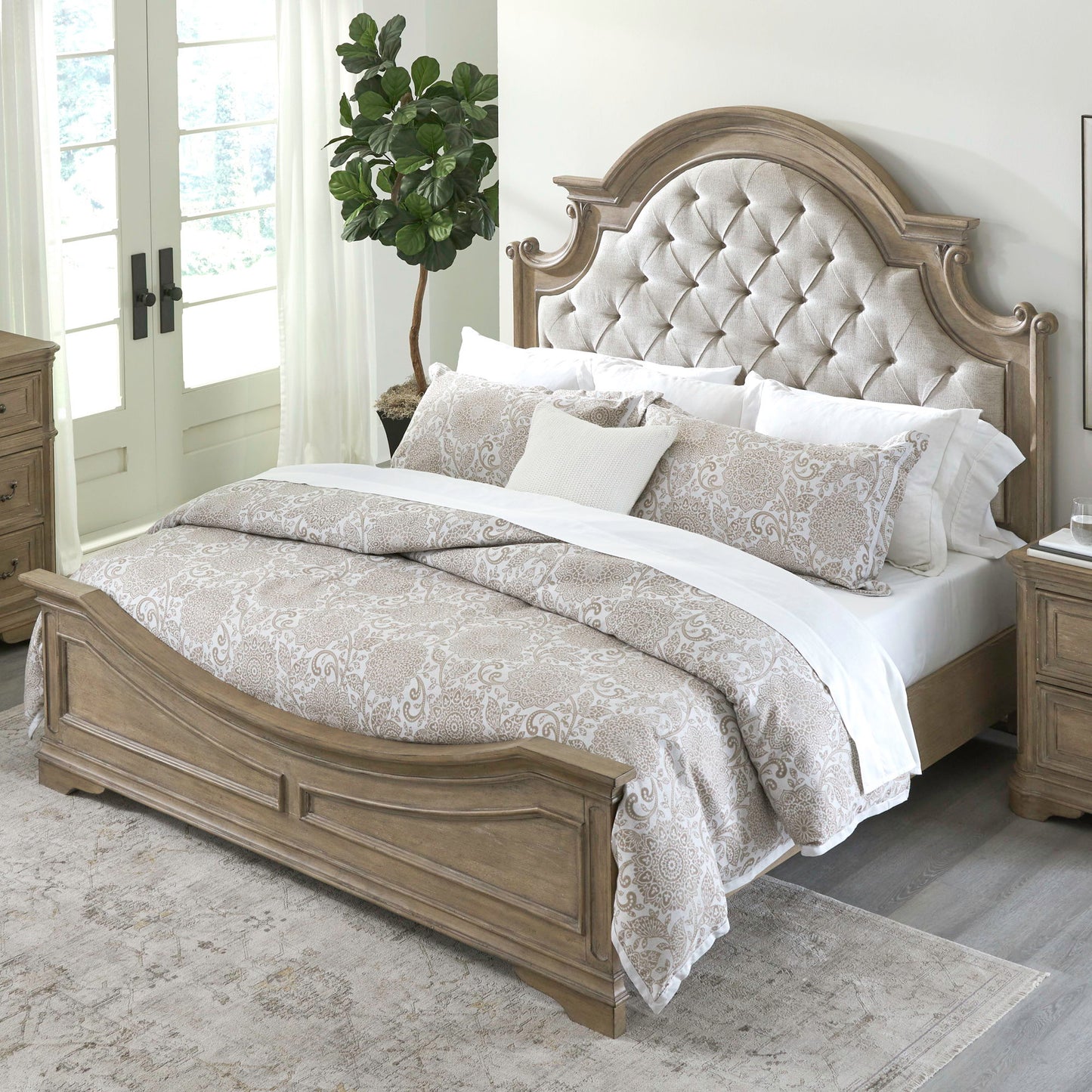 Magnolia Manor - Panel Bed Rails - Weathered Bisque