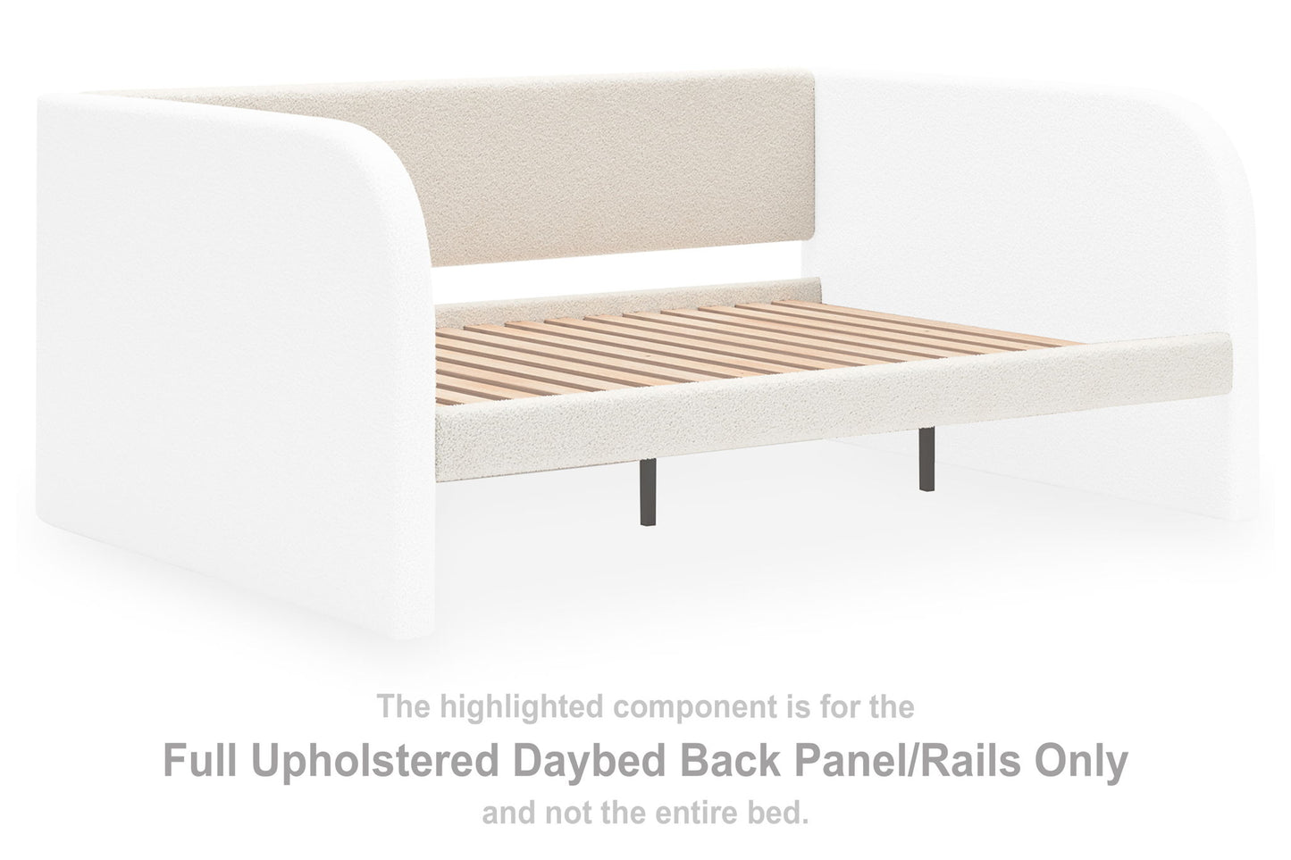 Arloster - Full Upholstered Daybed Back Panel Rails - White