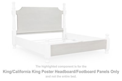 Rowlenstown - King/California King Poster Headboard/Footboard Panels - Antique White