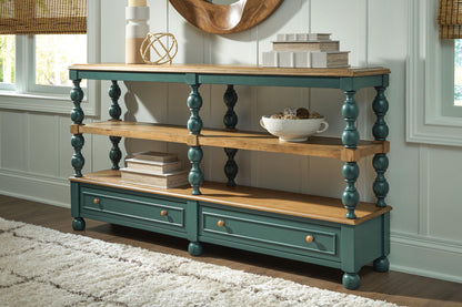 Finnworth - Console Sofa Table - Blue / Brown