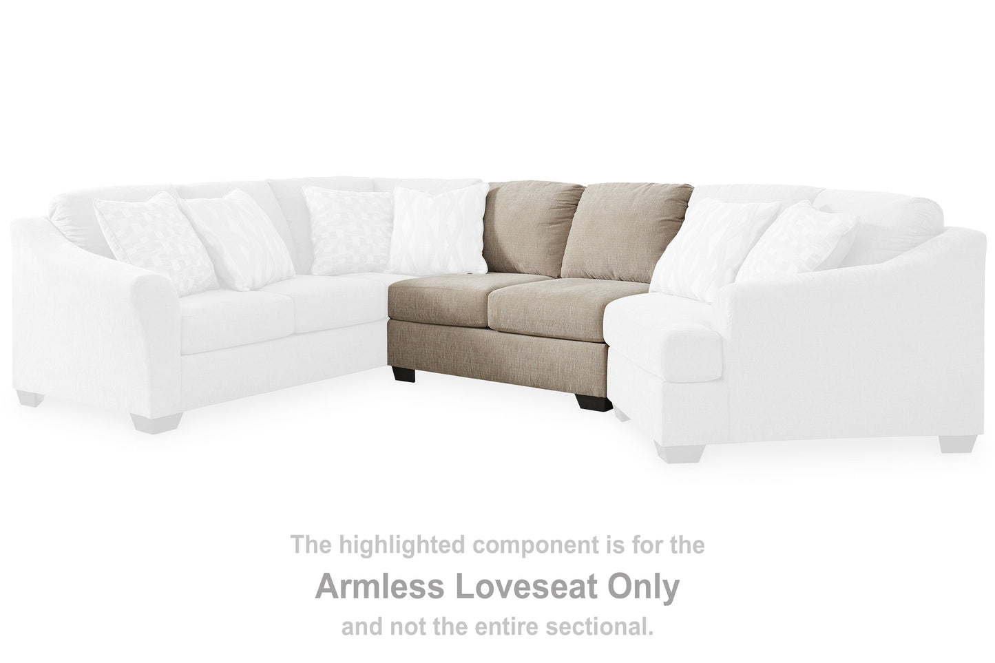 Brogan Bay - Armless Loveseat - Cork