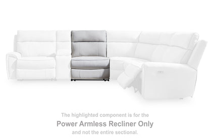 Social Pointe - Power Armless Recler With Adjustable Headrest - Pearl / Ash