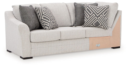 Koralynn - Laf Sofa with Corner Wedge - Stone