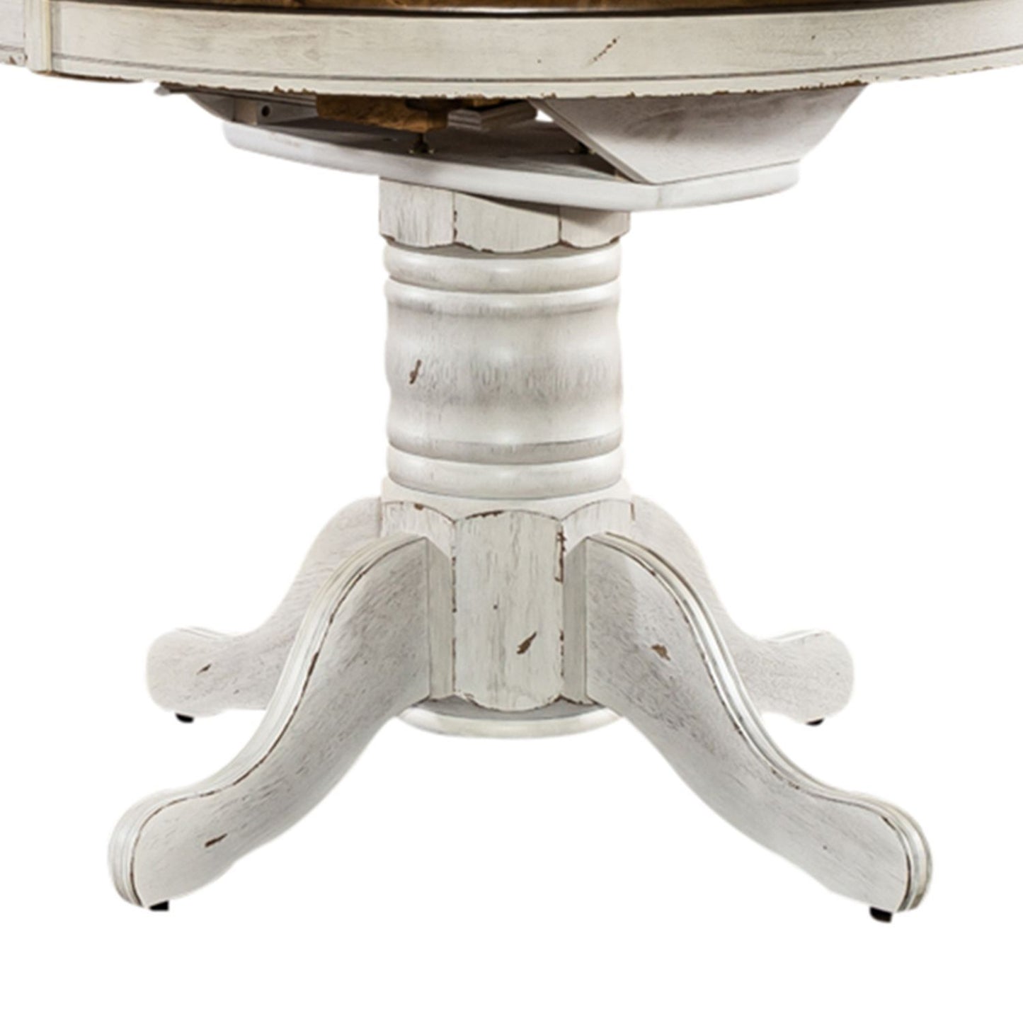 Carolina Crossing - Oval Pedestal Table Base - White / Antique Honey