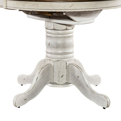 Carolina Crossing - Oval Pedestal Table Base - White / Antique Honey